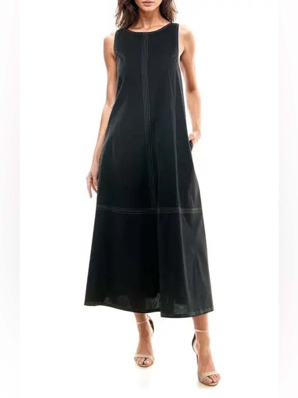 Socialite seamed stretch cotton midi dress new with tags